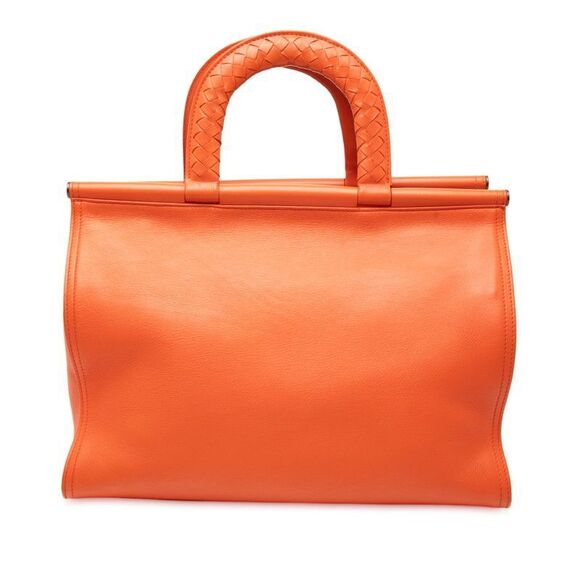Bottega Veneta Handbags - Bottega Veneta Intrecciato Orange Leather Women's Bottega Veneta